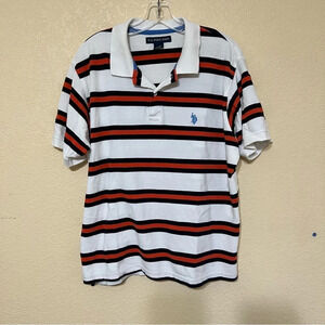 U. S. Polo Assn. Striped Short Sleeve Polo Shirt Men’s Size Large